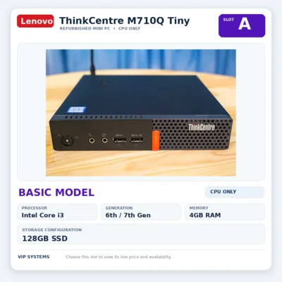 Lenovo ThinkCentre M710Q Tiny Desktop – CPU Only